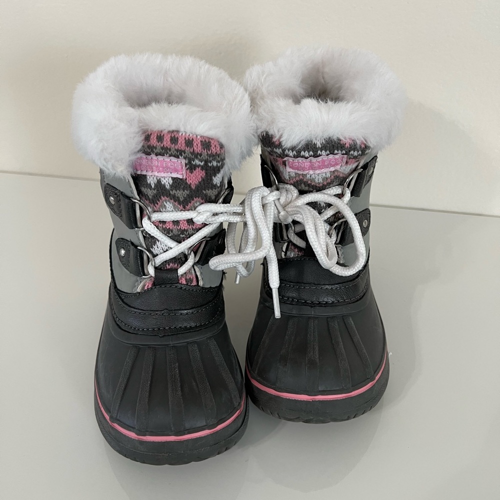 Stylish Black and Pink Winter Boots